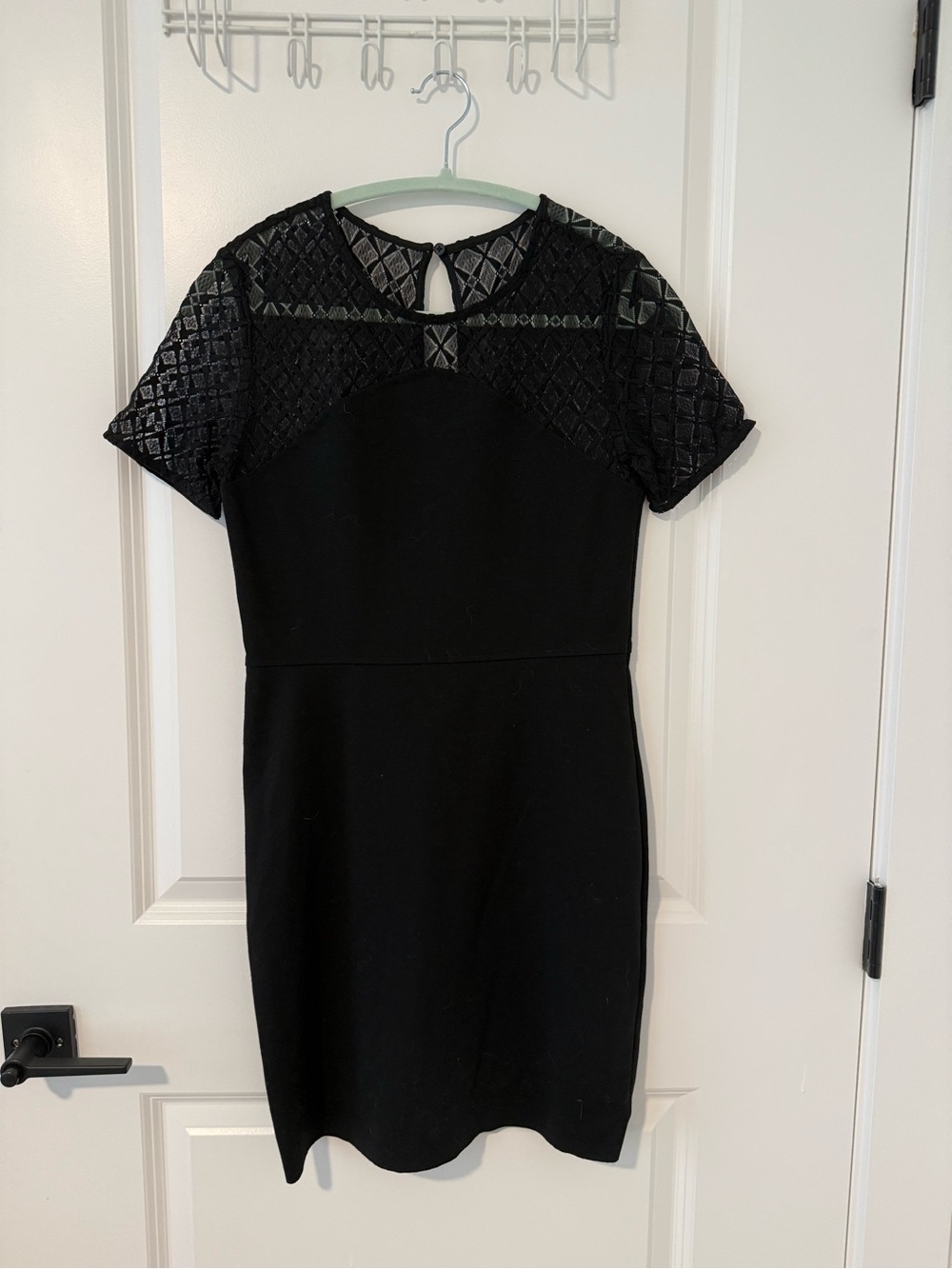 Banana Republic Black Lace-Yoke Sheath